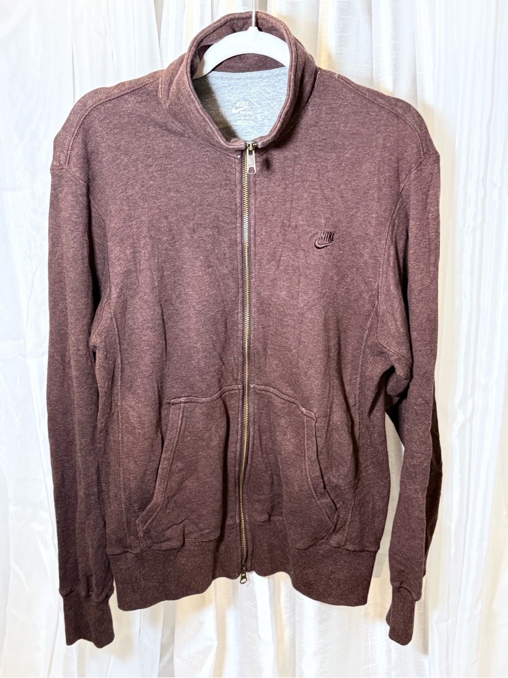 Nike Men’s Maroon Zip-Up Sweater Jacket